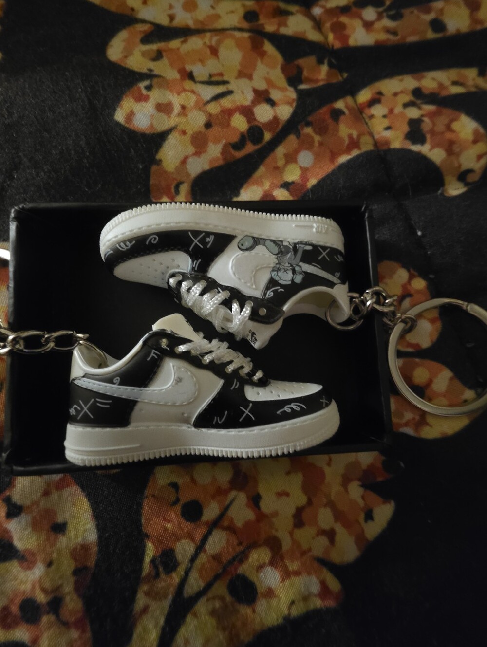 Nike Black and White Mini Sneaker Keychain